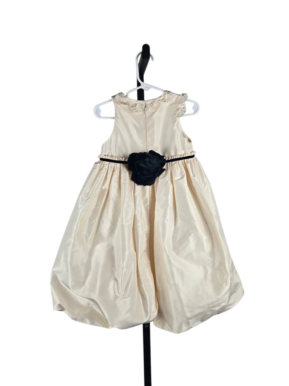 Atelier des Modistes Silk Formal Dress Ivory Black Size 3T